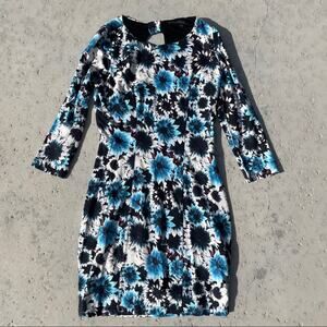 Guess Blue Daisy Bow Back Mini Dress